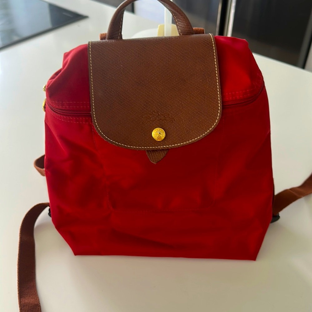 Red Longchamp Backpack